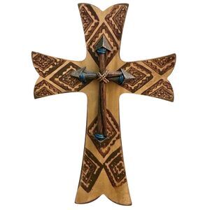 Rainbow Co. Lightweight 12” Celtic Folk Art Style Lightweight Wooden Cross